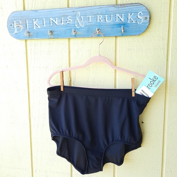 Penbrooke Swim Tummy Control Bikini Bottom Swimsuit Plus Size 20W Black NEW - Picture 9 of 9